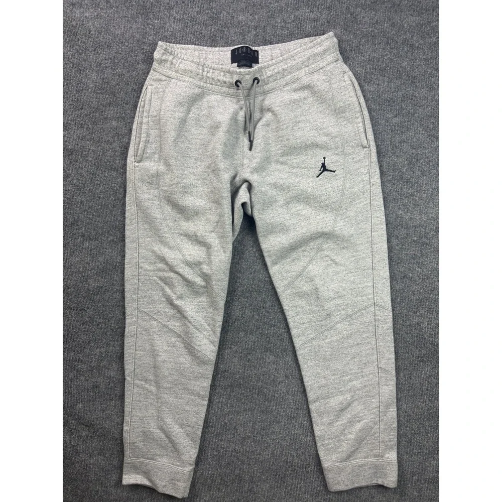 Jordan Sweatpants Mens Large Gray Jumpman Fleece Tapered Joggers 65426